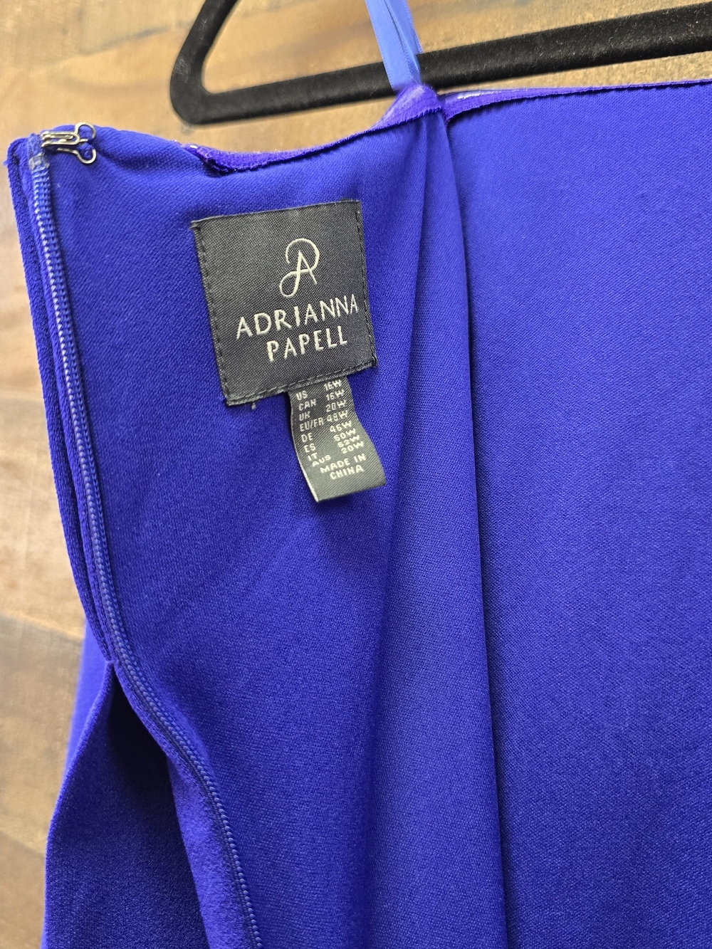 Adrianna Papell Royal Blue Off Shoulder Cape Dress Size 16W - Picture 8 of 13